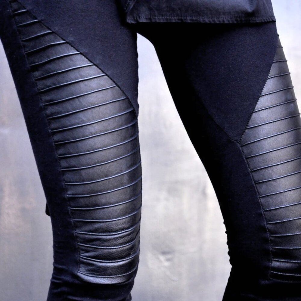 Leather Front Moto Leggings (Long) NWT